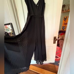 Anthropologie Black Pleated Jumpsuit